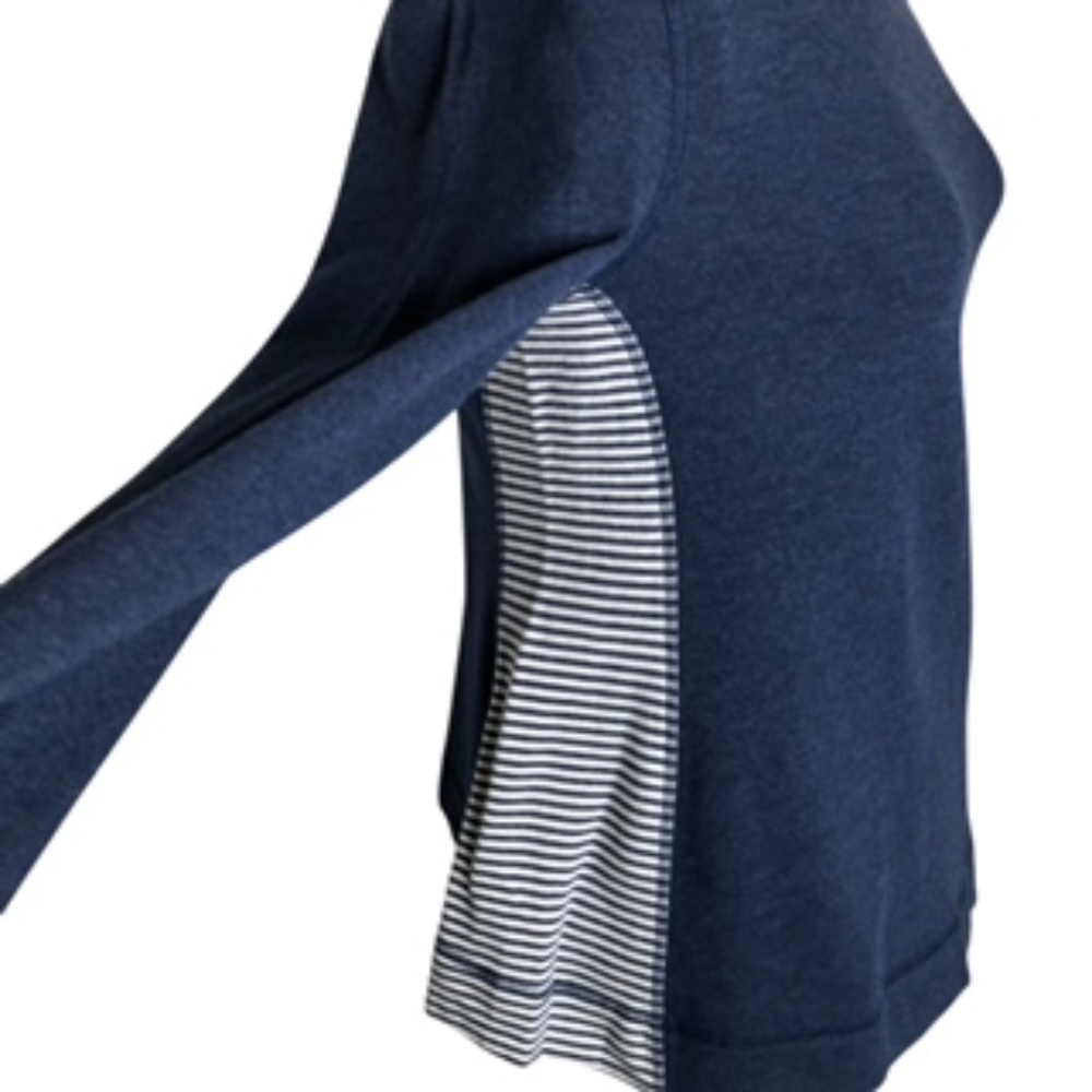 NWOT Nautica Sleepwear/Sweatshirt Navy & White Women's Top Size M - Picture 2 of 7